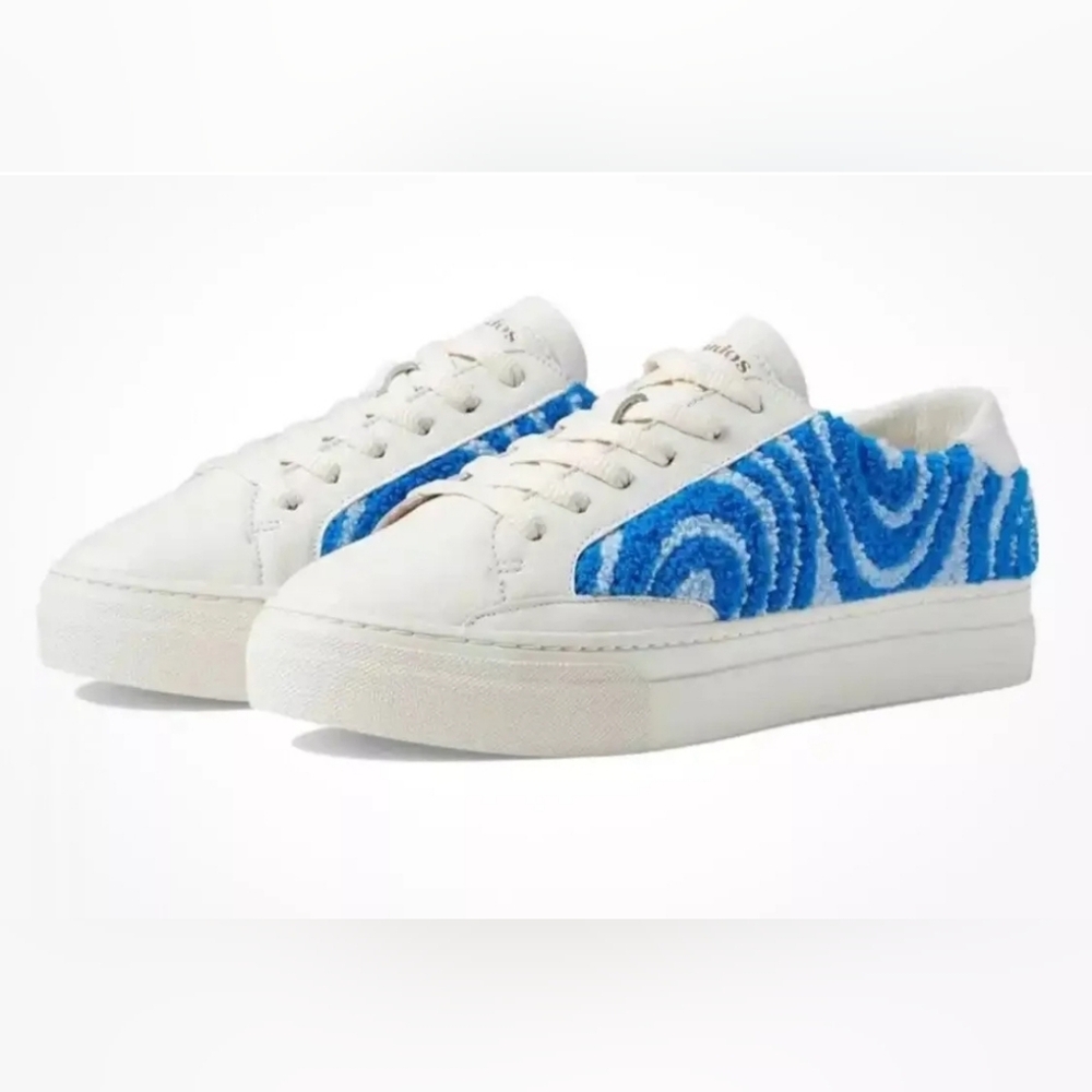 Soludos lbiza Platform Psychedelic Spiral Sneakers Marine Blue Sz 8.5 NWB‎ $149